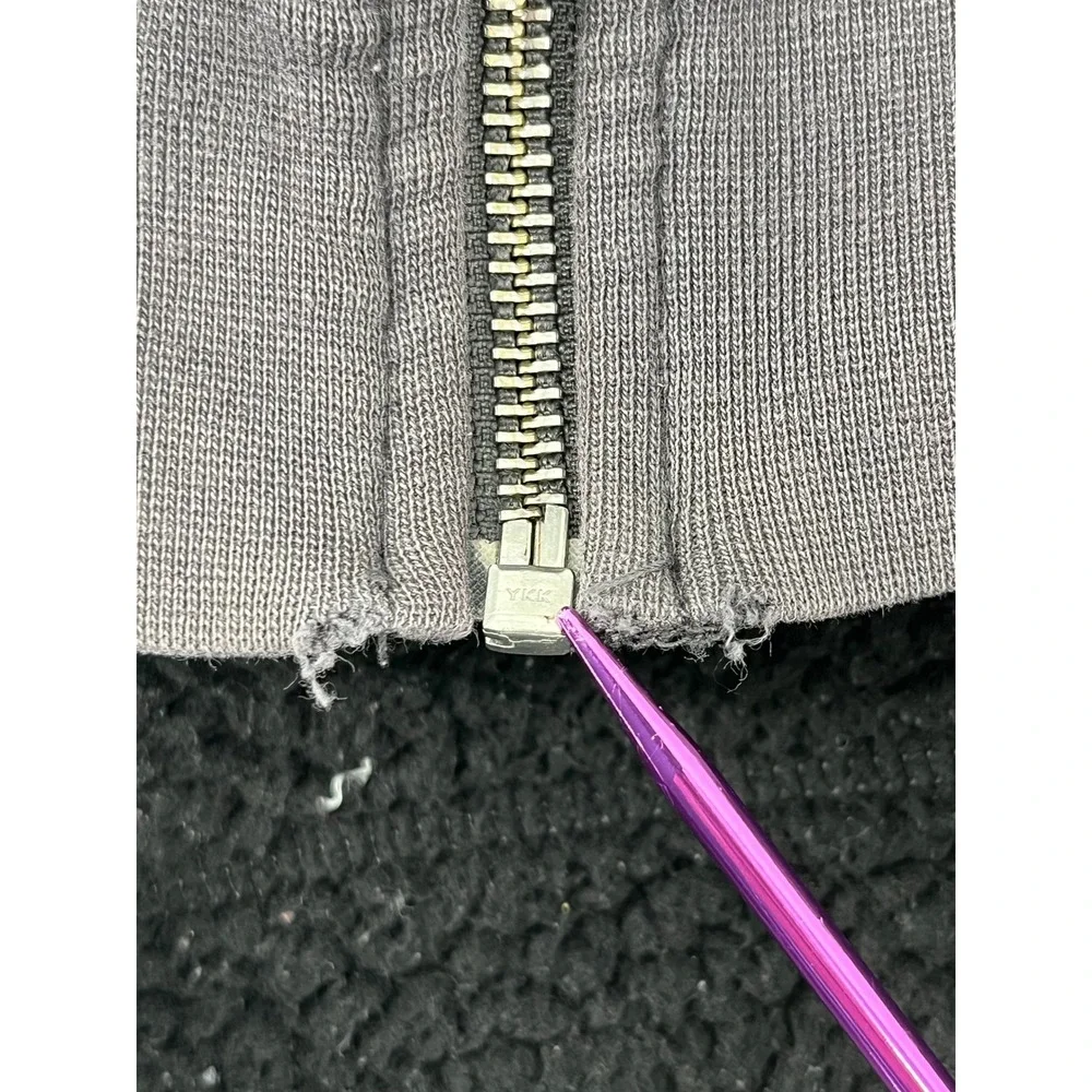 The North Face‎ Mens Sherpa Lined Full Zip Hoodie Gray Horizontal Stitch XL